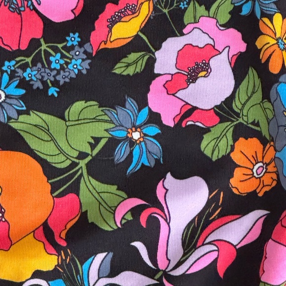 PINK‎ by Victoria’s Secret High Waist Bikini Bottom Swim Swimsuit Floral Black L - Picture 2 of 3